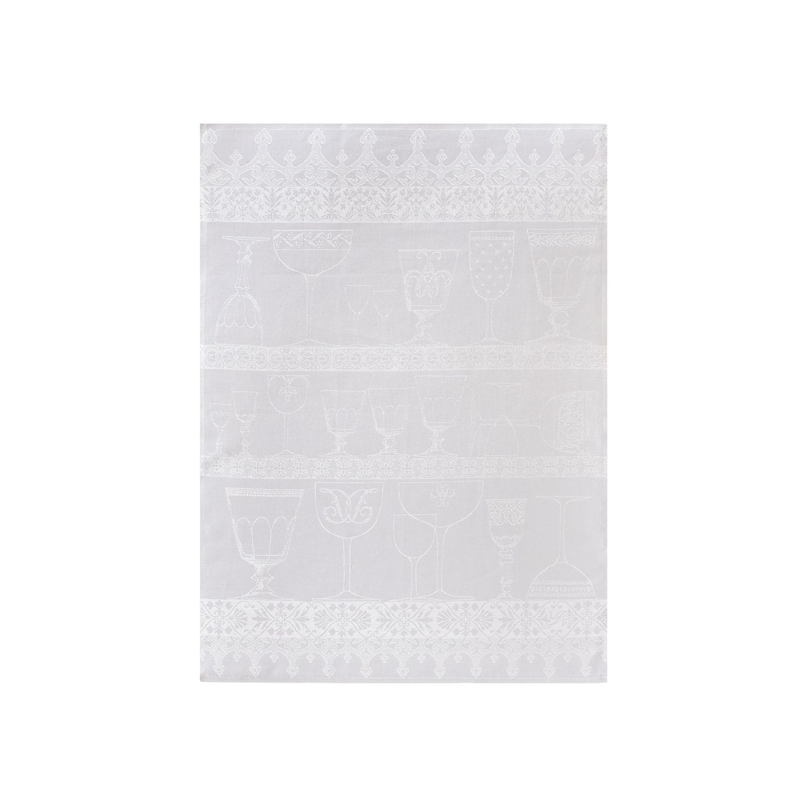 Le Jacquard Francais Cristal Gläsertuch 60x80cm Leinen blanc
