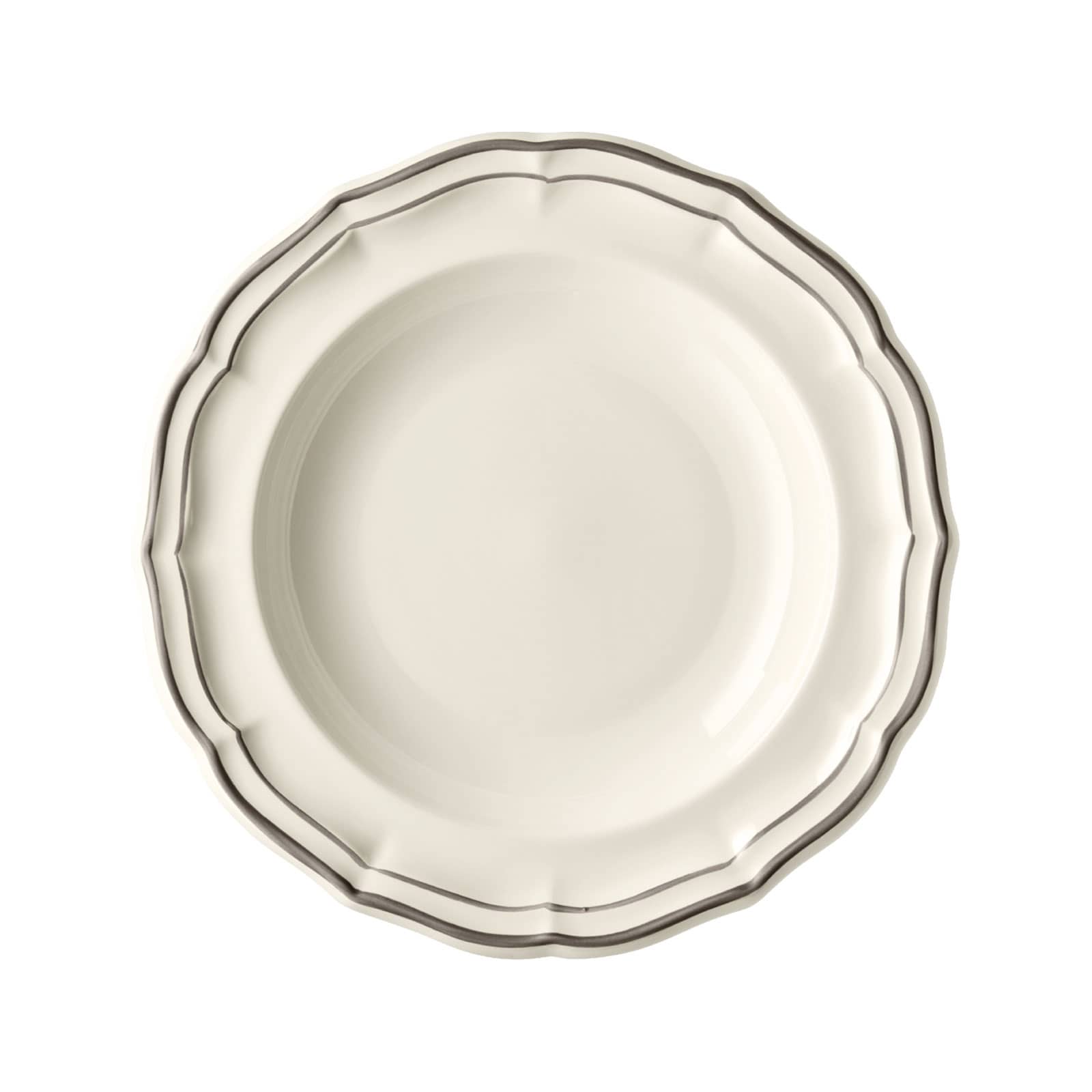 Gien Filet Taupe Suppenteller 22,5cm
