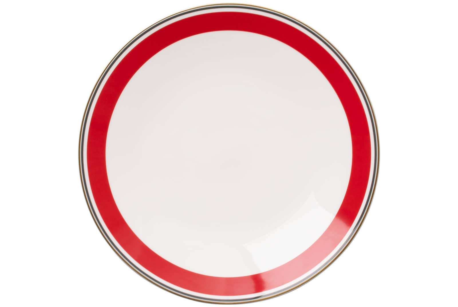 Der Speiseteller rot/anthrazit der Dibbern Serie Capri