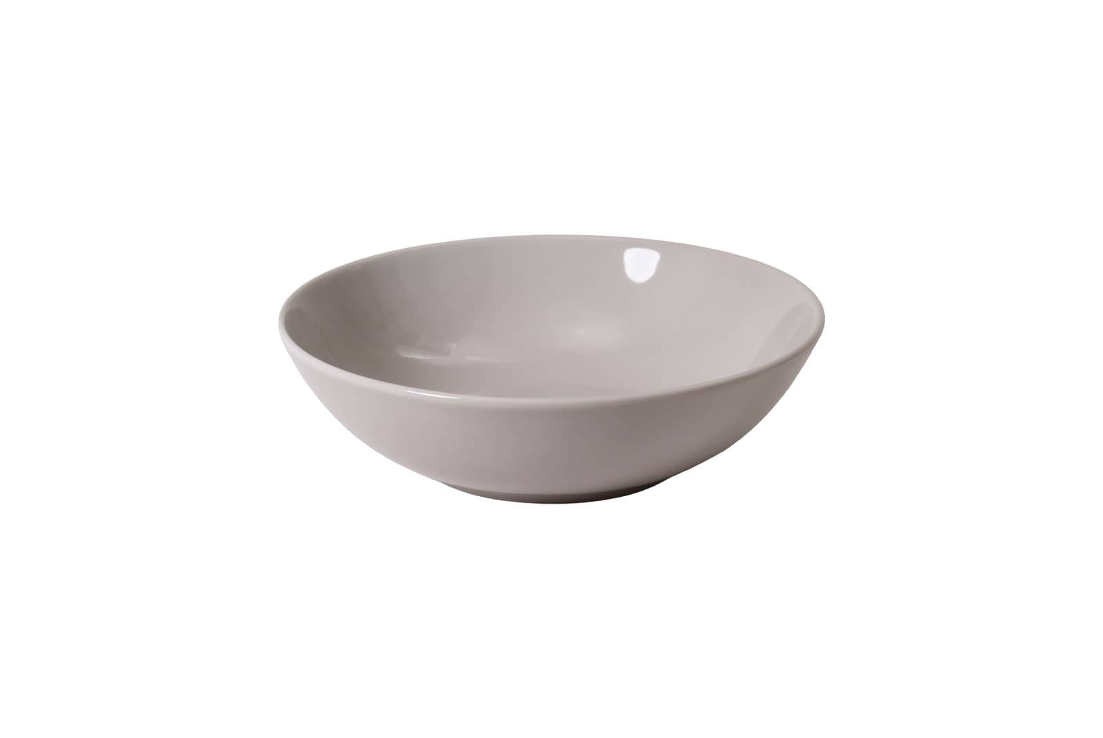 Die Dibbern One Color pearl Schale ist eine Porzellanschale mit taupefarbener Glasur.
