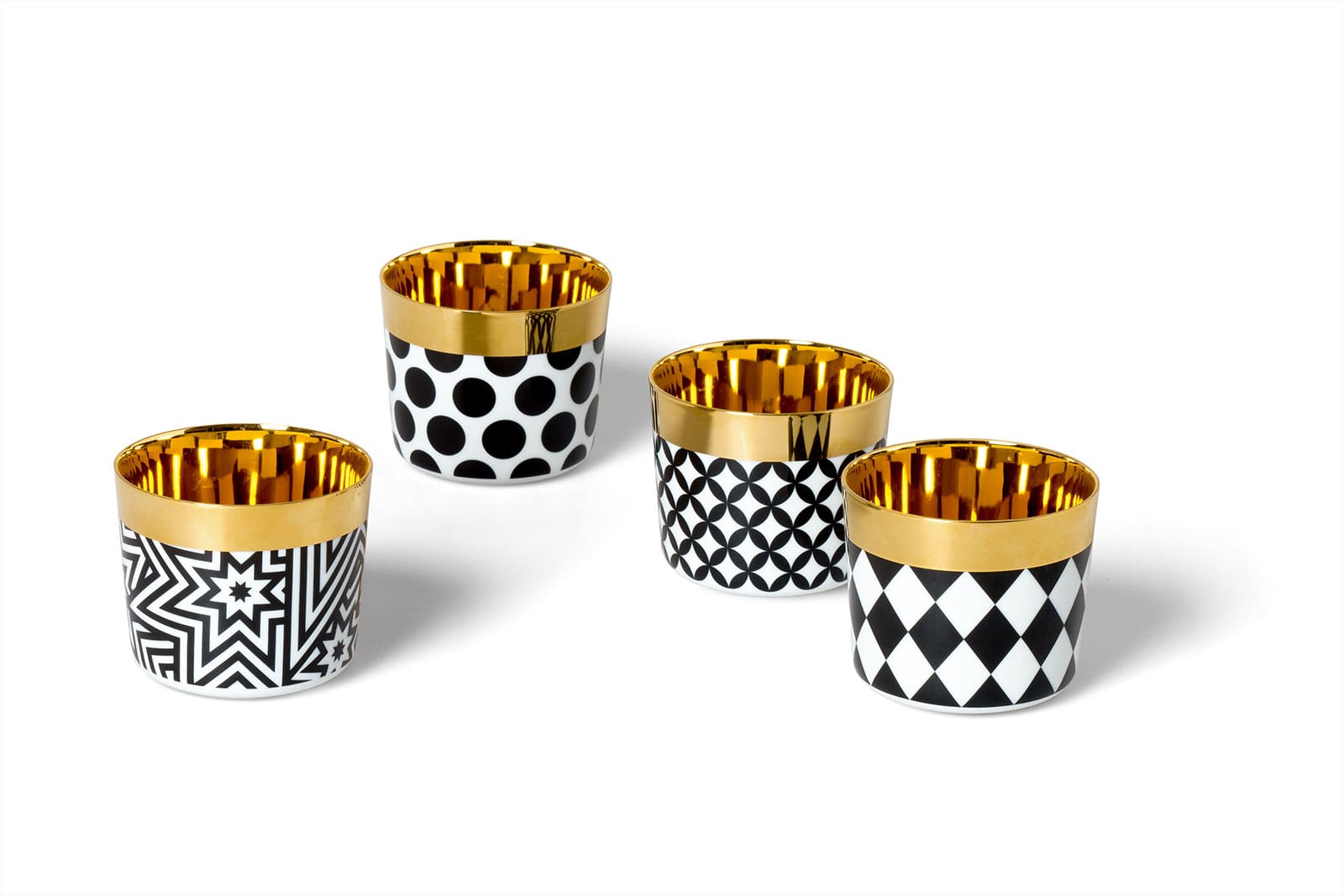 Sieger Fürstenberg Champagnerbecher Black & White Check